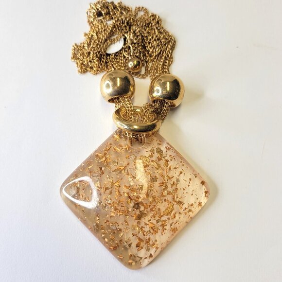 Statement Choker Gold Confetti Clear Pendant Necklace Choker Necklace - Picture 2 of 11